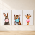 Tríptico Animales Bubblegum presentado en estudio