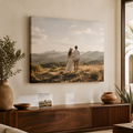 Cuadro canvas personalizado con fotografía en una sala moderna